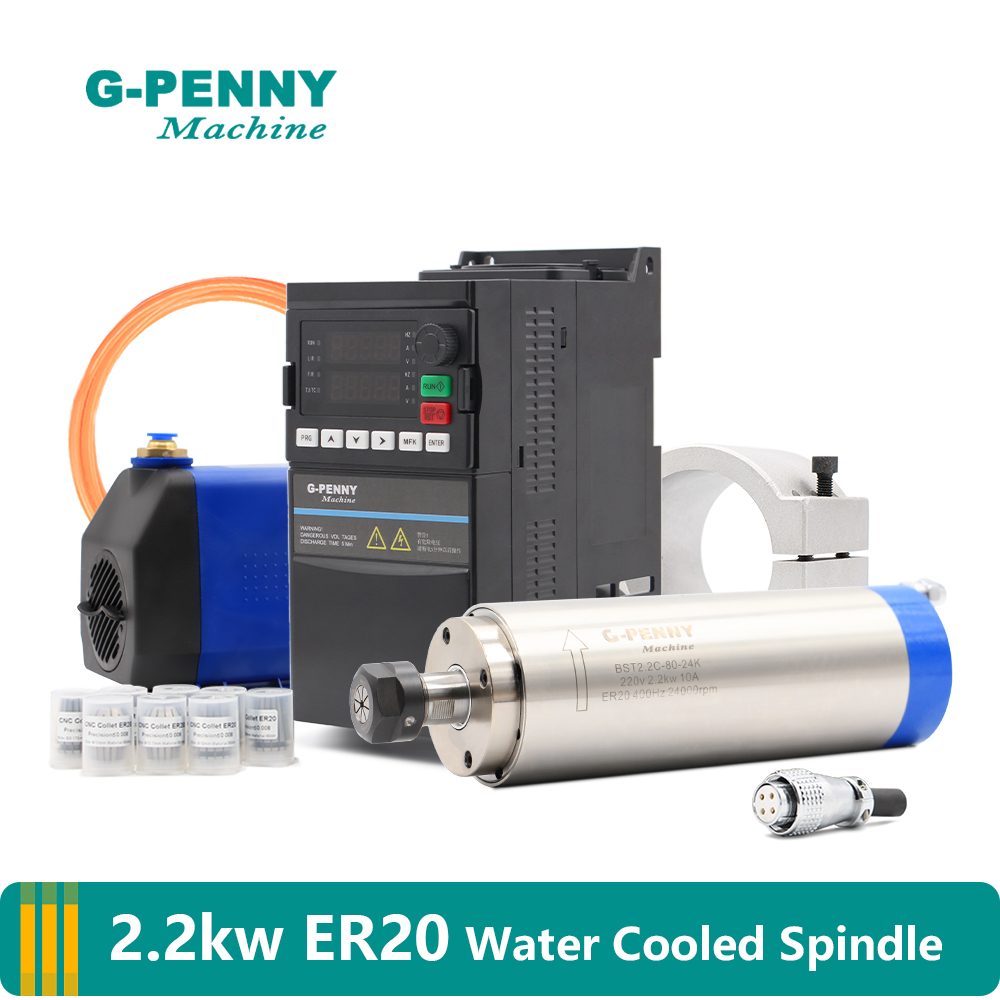 2.2Kw Water Cooled Spindle Kit Vfd - Kit Spindel Berpendingin Air G-PENNY 2,2